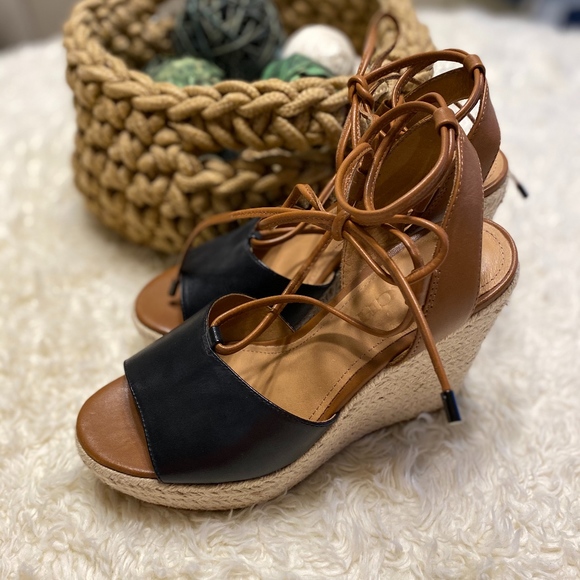 Coach Shoes - Coach Dana Leather Platform Wedge in Color block,